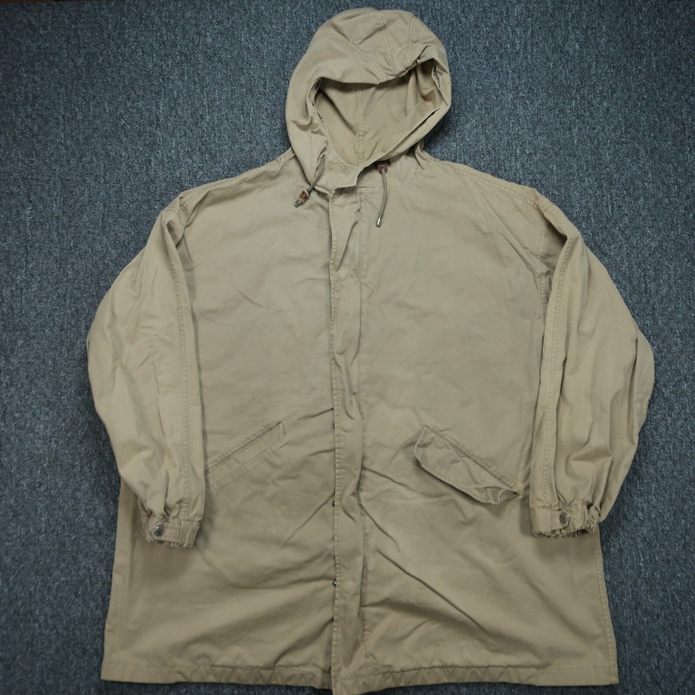 Banana Republic Jacket Mens Large Brown Tan Safari Hooded Full Zip Travel VTG *